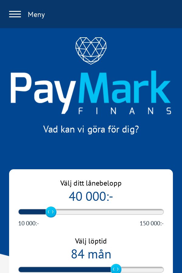 Paymark Finans skärmbild